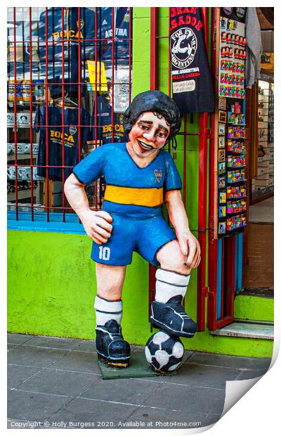 Iconic Maradona: Argentina's Football Phenomenon Print by Holly Burgess