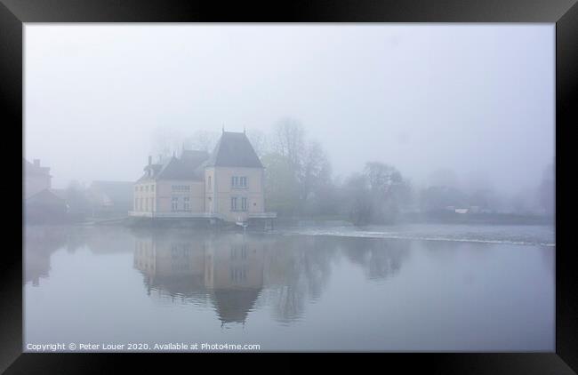 Misty morning in La Fleche, France Framed Print by Peter Louer