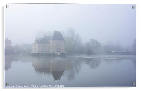 Misty morning in La Fleche, France Acrylic by Peter Louer