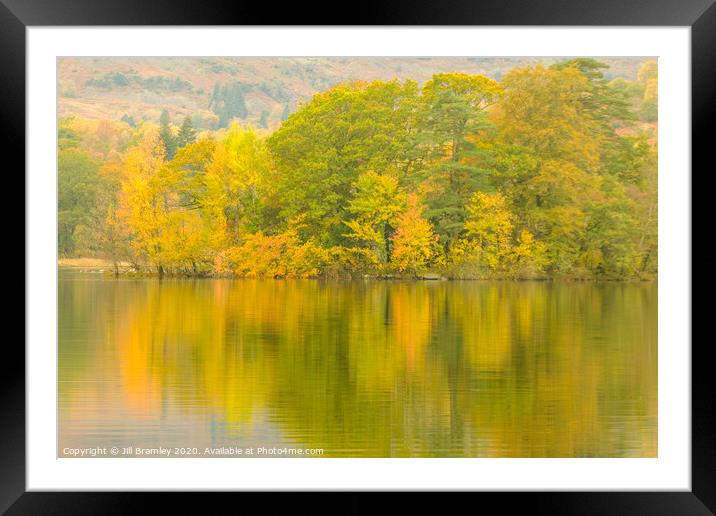 Autumn Trees at Rydal Water Framed Mounted Print by Jill Bramley