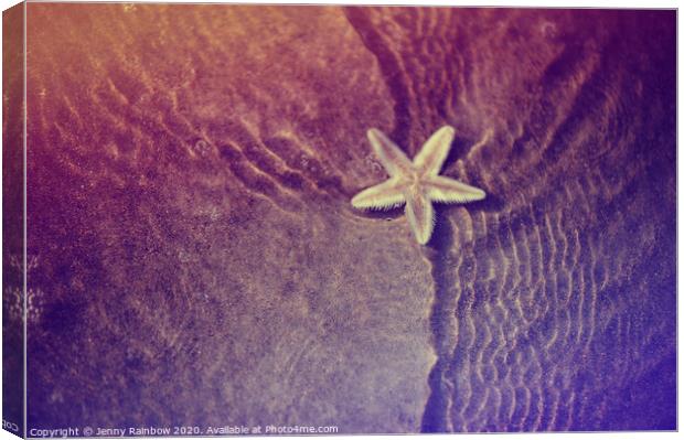 Sea Starfish with Water Ripples Canvas Print by Jenny Rainbow
