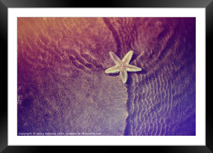 Sea Starfish with Water Ripples Framed Mounted Print by Jenny Rainbow