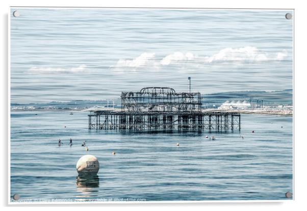 The West Pier - Brighton Acrylic by Clare Edmonds