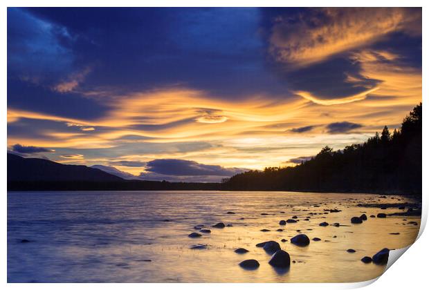 Loch Morlich at Sunset, Scotland Print by Arterra 