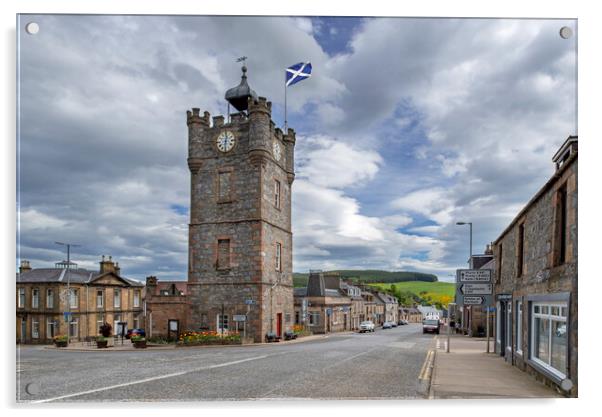 Dufftown Clock Tower, Banffshire, Scotland Acrylic by Arterra 