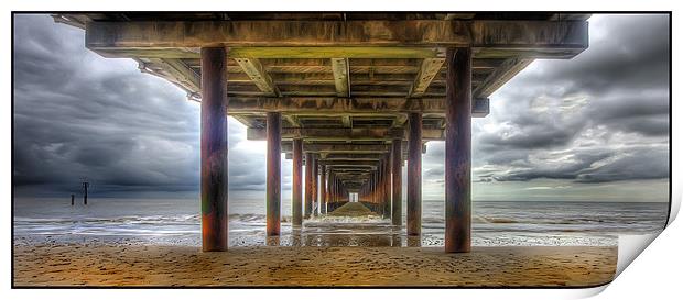 Under Southwold Pier Print by Mike Sherman Photog
