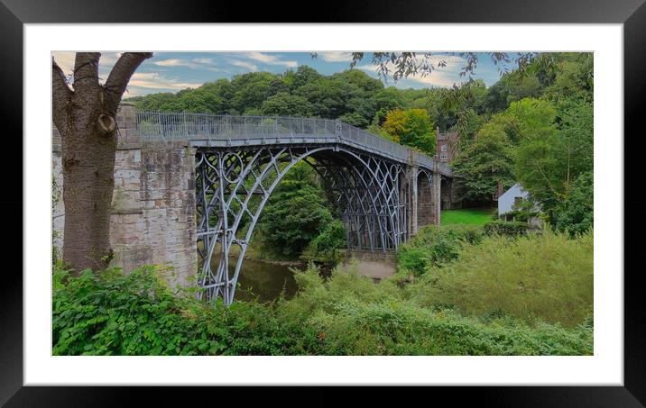  Ironbridge on the River Severn in Shropshire Framed Mounted Print by simon alun hark