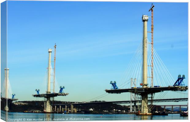 Building the Queensferry Crossing Canvas Print by Ken Hunter