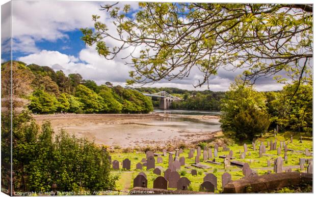 Anglesey Menai Bridge Wales  Canvas Print by Holly Burgess