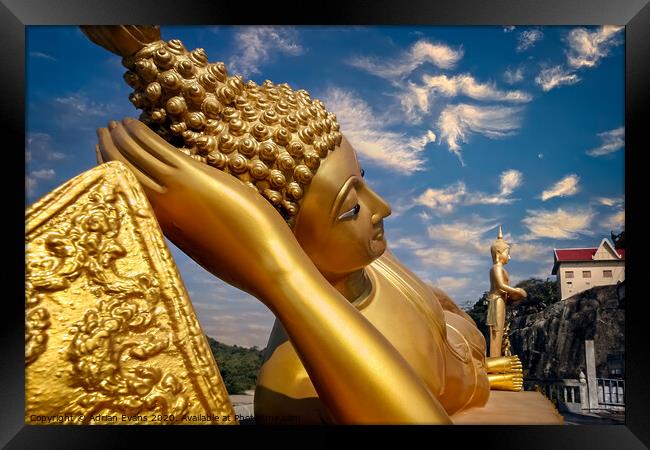Khao Krailat Temple Buddha thailand Framed Print by Adrian Evans
