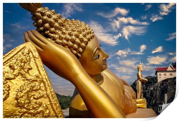 Khao Krailat Temple Buddha thailand Print by Adrian Evans