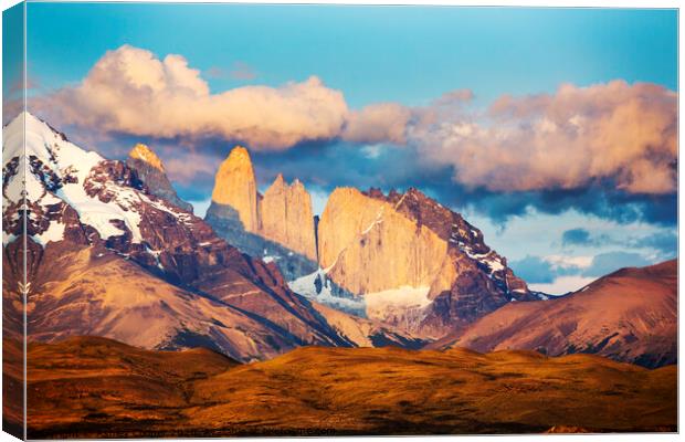 Torres del Paine dawn Canvas Print by Ashley Cooper