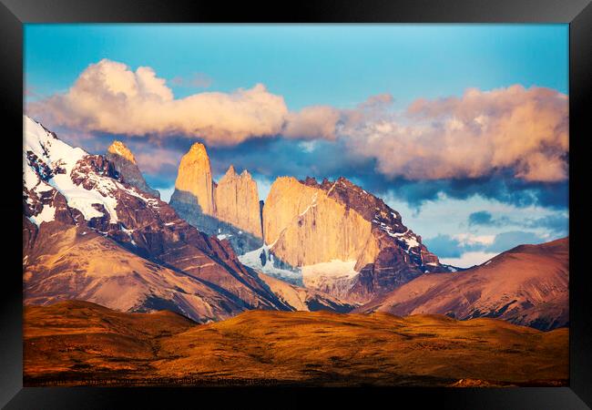 Torres del Paine dawn Framed Print by Ashley Cooper