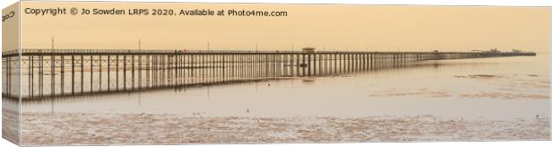 Southend Pier at Sunset Canvas Print by Jo Sowden
