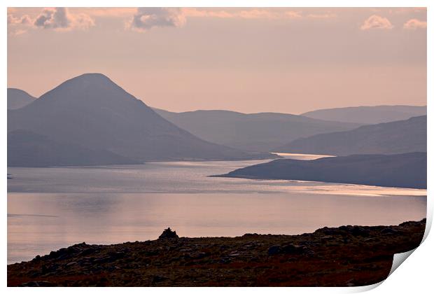 Isle of Skye from the Applecross Pass Print by Derek Beattie