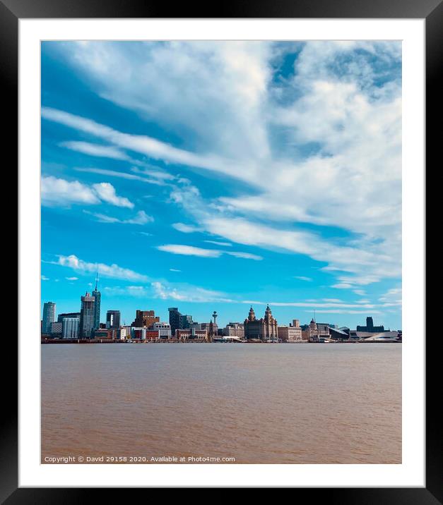 Liverpool Skyline Framed Mounted Print by David Bennett