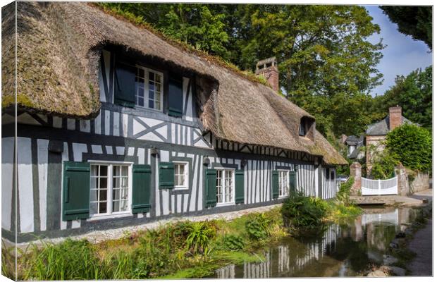 Half Timbered House at Veules-les-Roses, Normandy Canvas Print by Arterra 