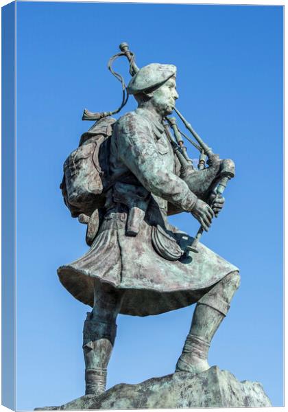 Bill Millin Statue on Sword Beach, Normandy Canvas Print by Arterra 