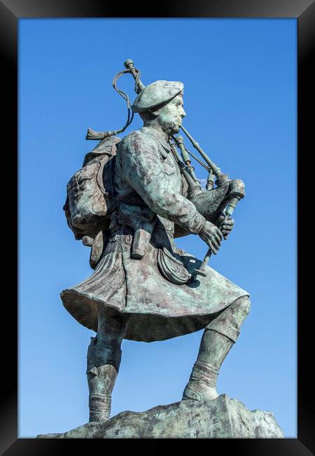 Bill Millin Statue on Sword Beach, Normandy Framed Print by Arterra 