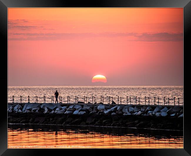 Sunset At Herne Bay Framed Print by Clare Edmonds