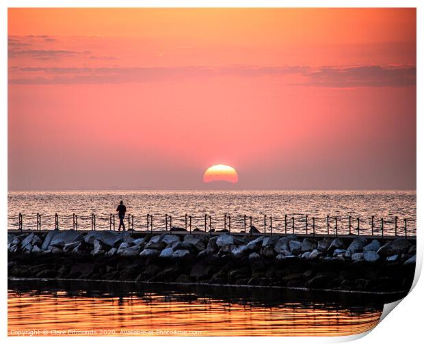 Sunset At Herne Bay Print by Clare Edmonds