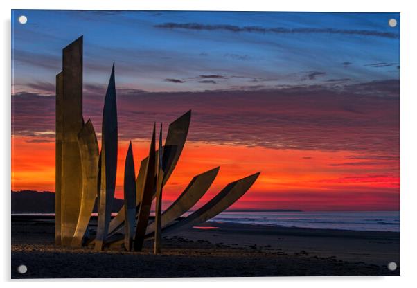 Omaha Beach Monument Les Braves, Normandy Acrylic by Arterra 