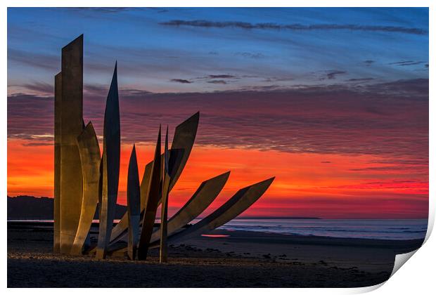 Omaha Beach Monument Les Braves, Normandy Print by Arterra 