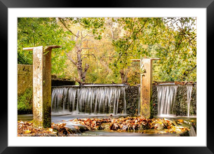 Waterfall into the lake Framed Mounted Print by Clare Edmonds