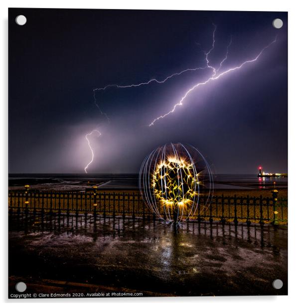 Lightning Strikes Acrylic by Clare Edmonds
