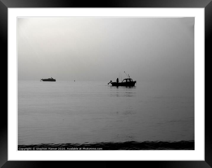 Early Morning Angler Framed Mounted Print by Stephen Hamer