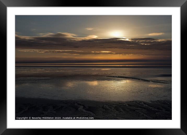 Late afternoon sun on Arnside estuary Framed Mounted Print by Beverley Middleton