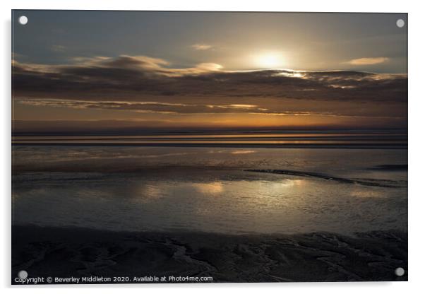 Late afternoon sun on Arnside estuary Acrylic by Beverley Middleton