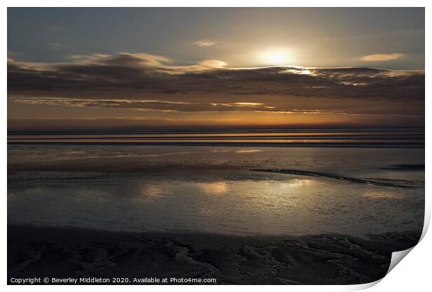Late afternoon sun on Arnside estuary Print by Beverley Middleton