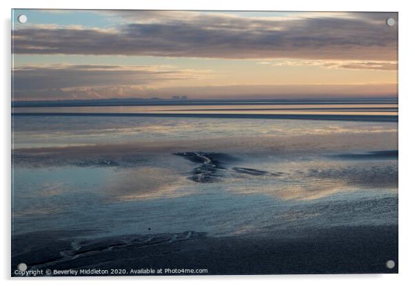 Late afternoon sun on Arnside estuary Acrylic by Beverley Middleton