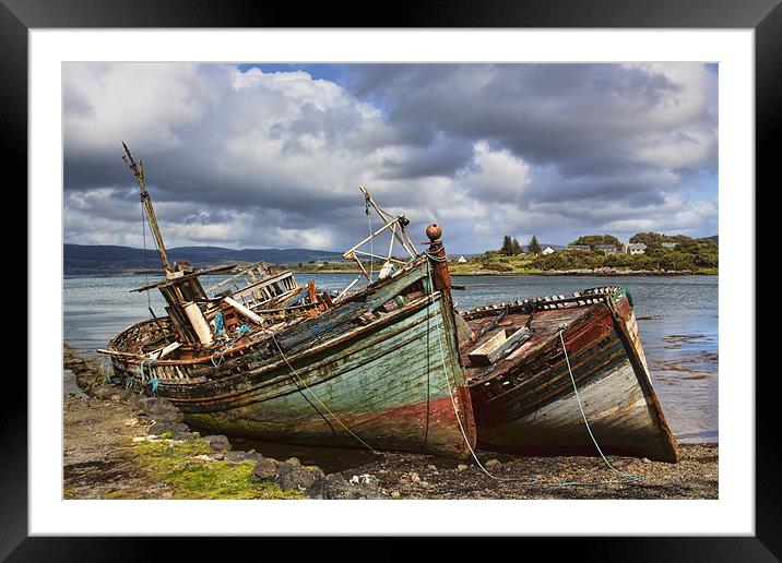 Boats at Salen Framed Mounted Print by Lynne Morris (Lswpp)