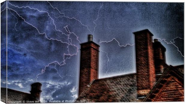 Lightning Strikes Canvas Print by Steve WP