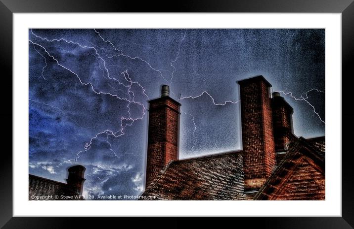Lightning Strikes Framed Mounted Print by Steve WP