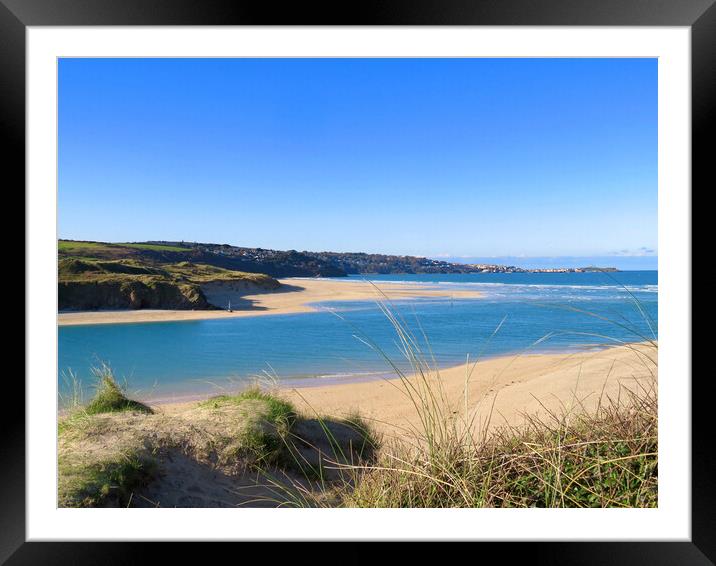Sand dunes at Hayle beach Cornwall  Framed Mounted Print by Beryl Curran
