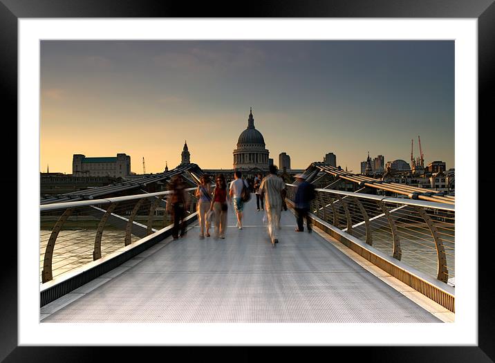 Millennium Bridge - London Framed Mounted Print by Ashley Chaplin