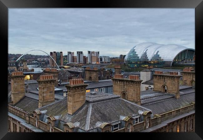 Old and New Rooftops, Newcastle Framed Print by Rob Cole