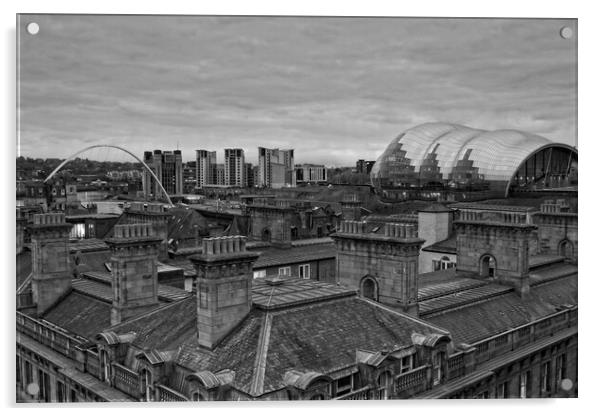 Old and New Rooftops, Newcastle Acrylic by Rob Cole