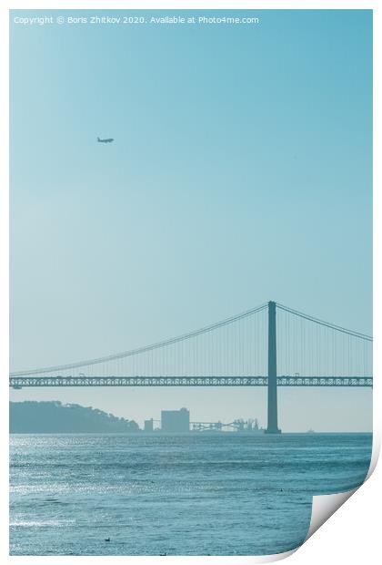 25th of April Bridge in Lisbon. Print by Boris Zhitkov