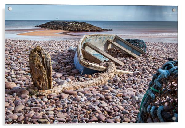 Wrecked rowing boat Acrylic by David Belcher