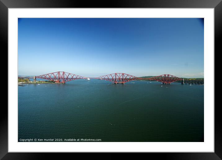 The Forth Rail Iconic Bridge in Summer Framed Mounted Print by Ken Hunter