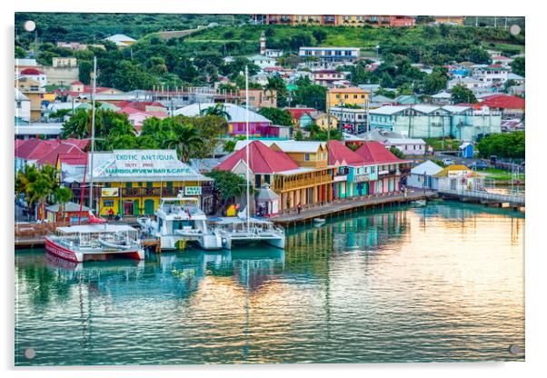 Antigua Harbour Acrylic by Roger Green