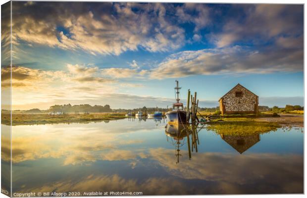 The fleet at moorings. Canvas Print by Bill Allsopp