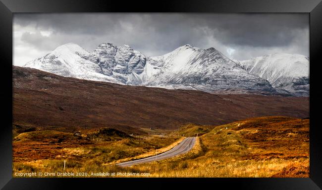 An Teallach with a dusting of snow Framed Print by Chris Drabble