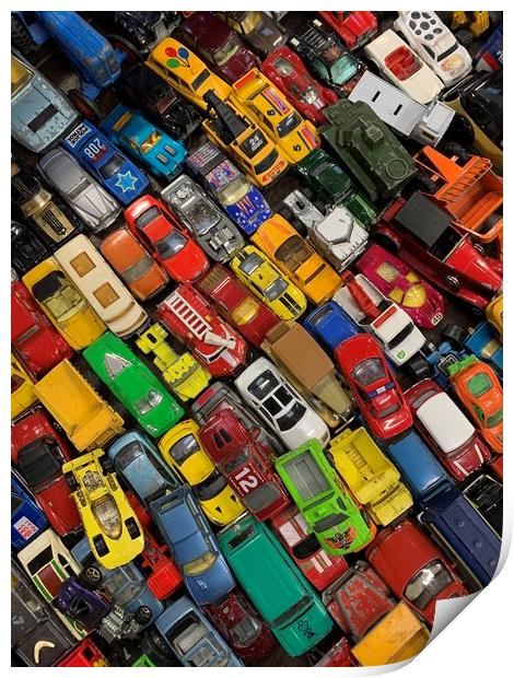Vintage toy cars Print by Jonathan Thirkell