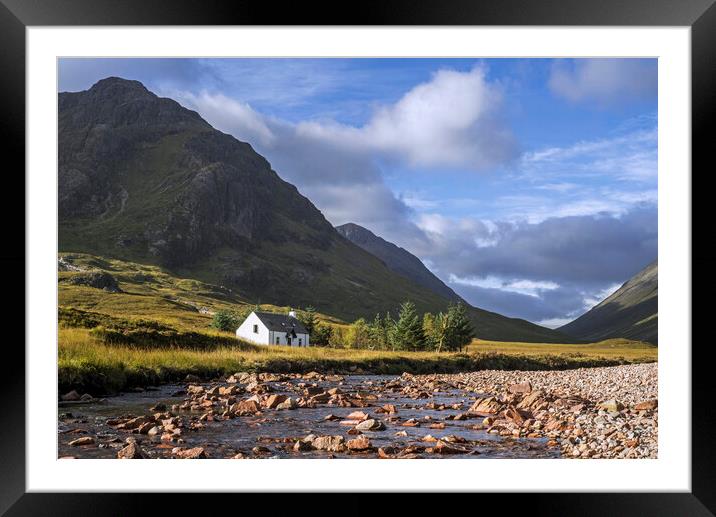 Lagangarbh Hut and River Coupall in  in Glen Coe Framed Mounted Print by Arterra 