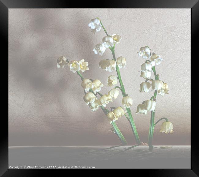 White Flowers Framed Print by Clare Edmonds